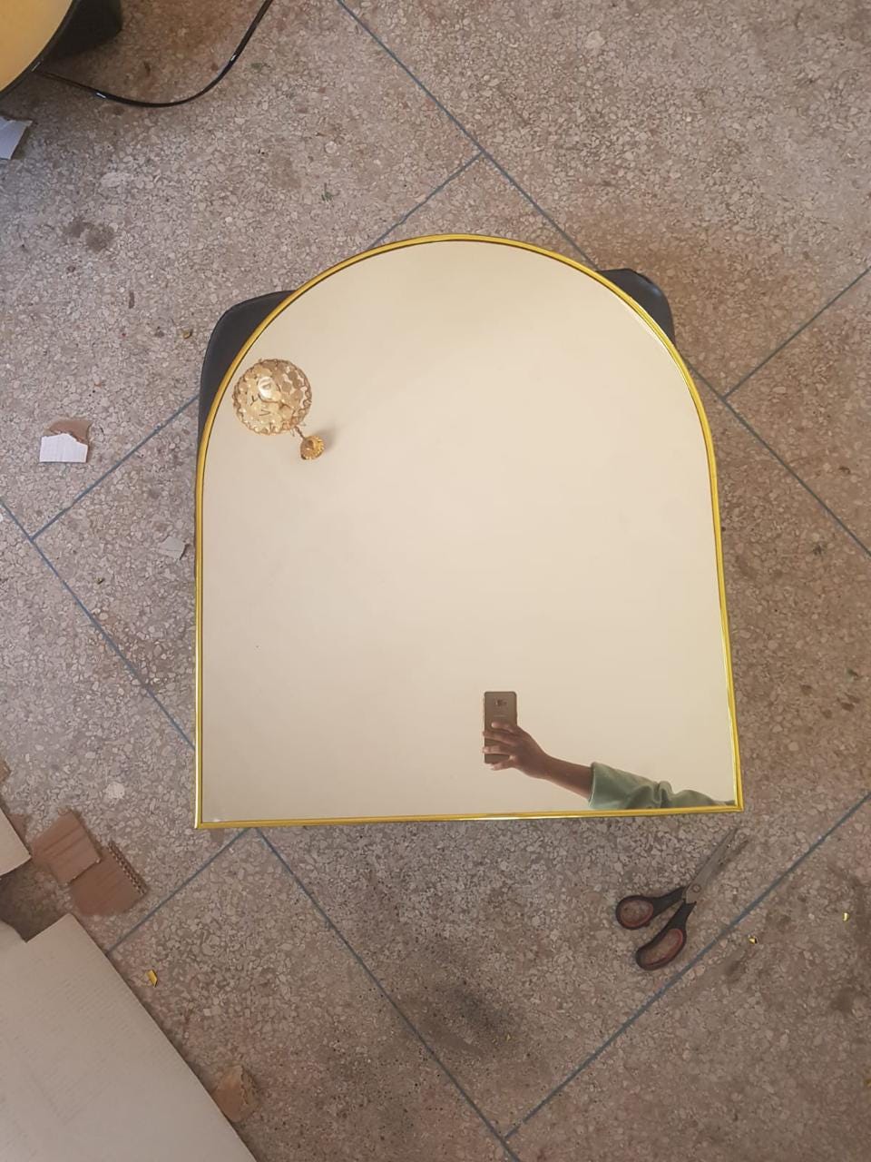 Handmade Arched Wall Mirror - Minimalist Gold & Black Ovale Mirror - custom Sizes 70/50/40cm