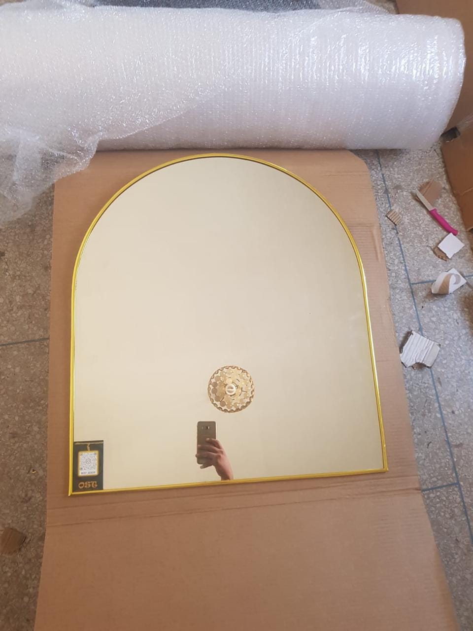 Handmade Arched Wall Mirror - Minimalist Gold & Black Ovale Mirror - custom Sizes 70/50/40cm