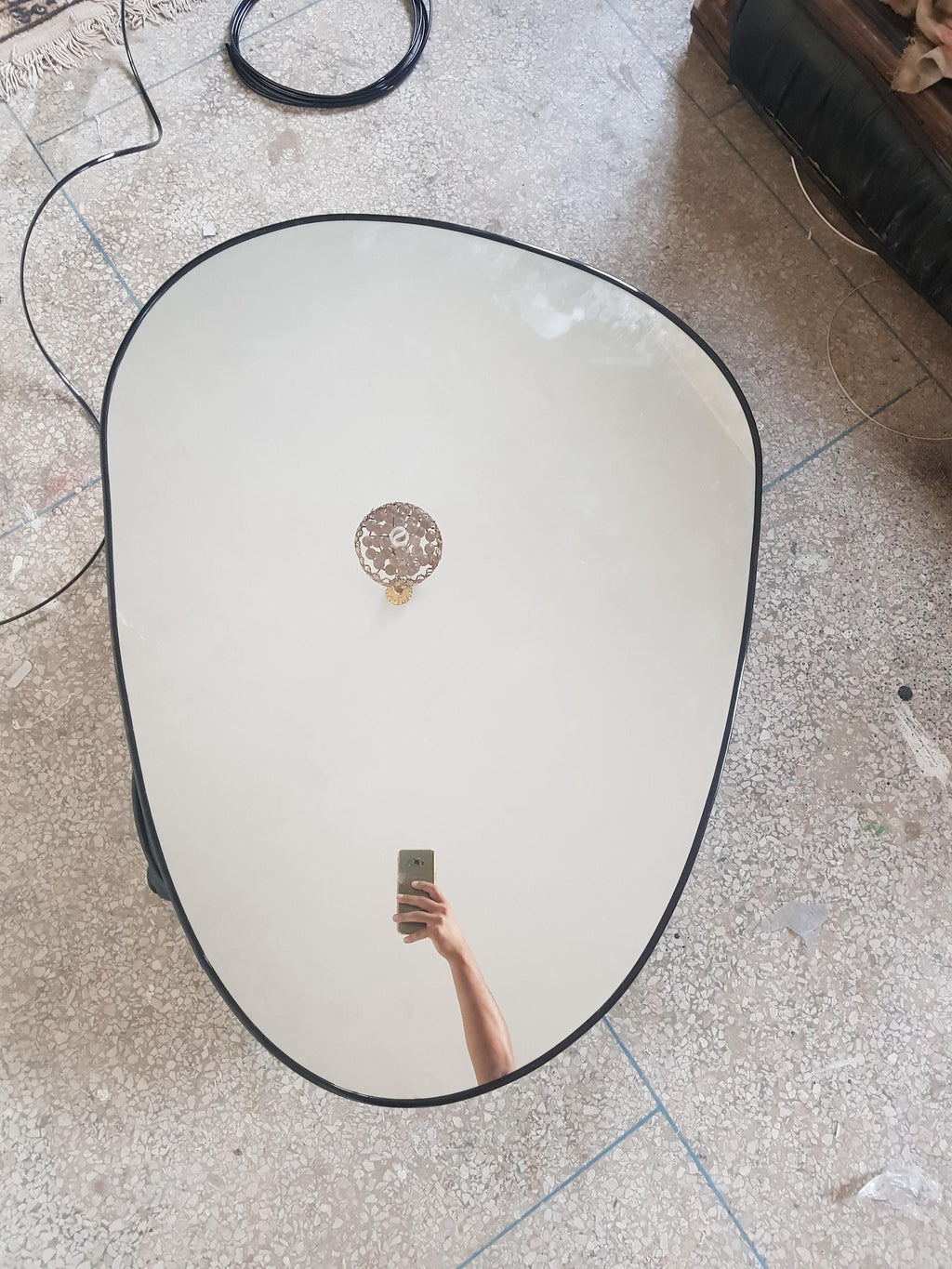 Handmade Asymmetrical Wall Mirror – Modern Gold Frame, Decor