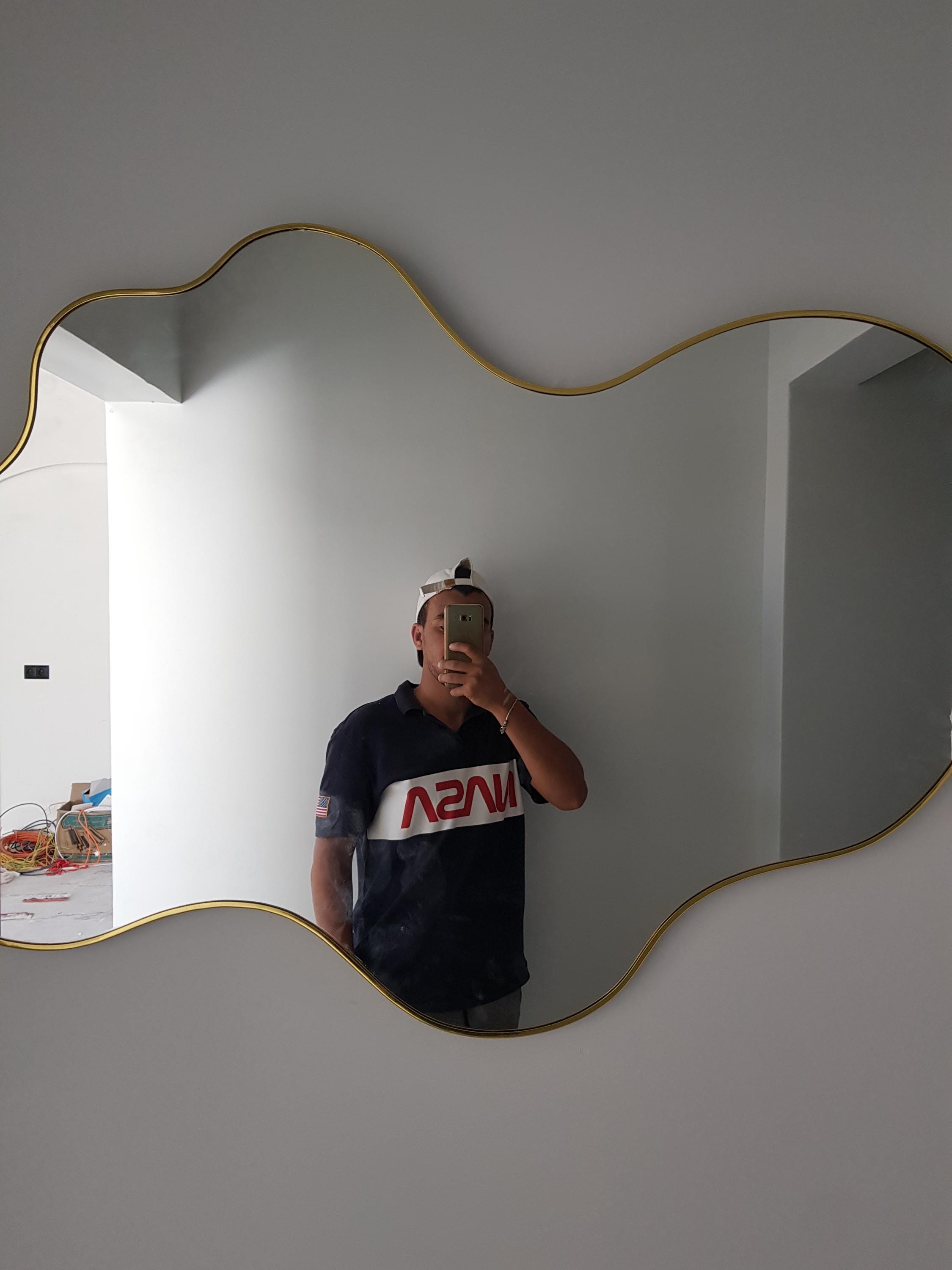 Wave Mirror Cloud Frame, Gold Decor Luxury Room