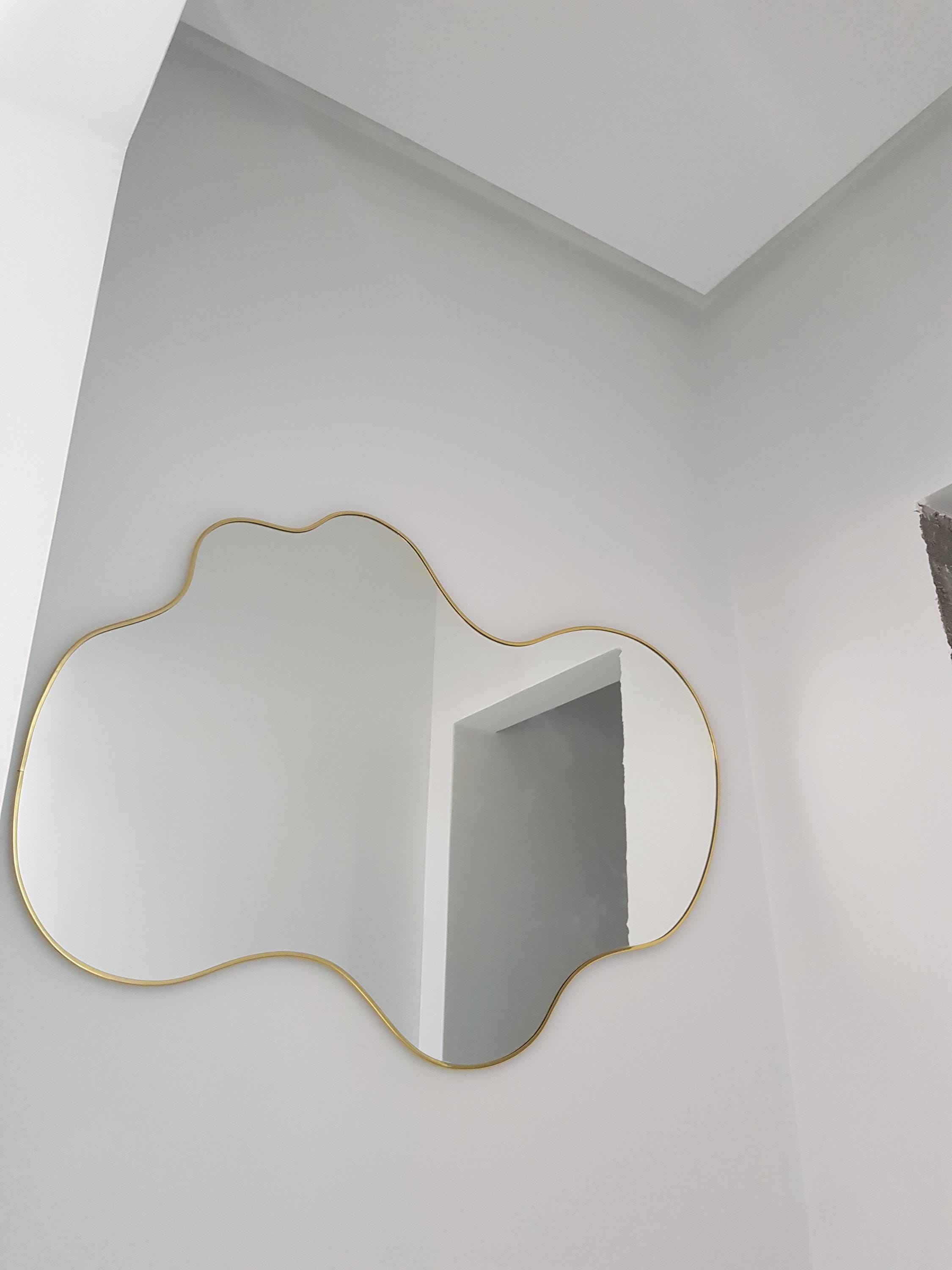 Wave Mirror Cloud Frame, Gold Decor Luxury Room