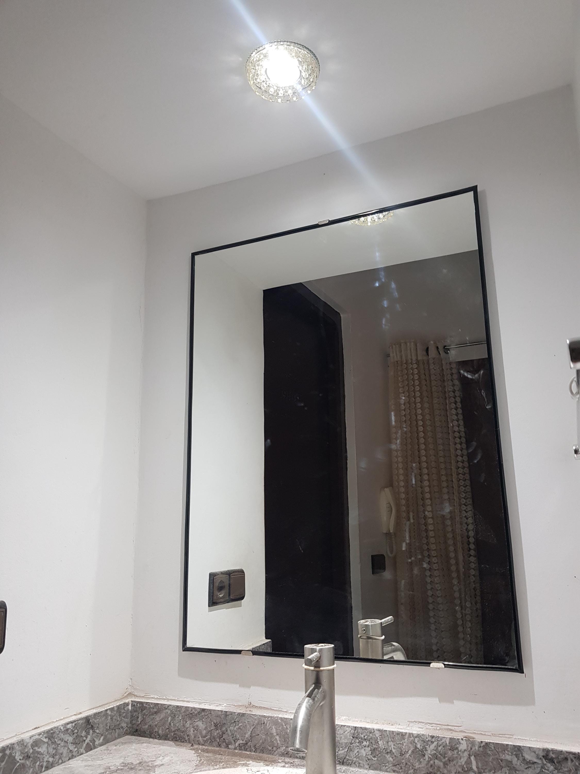 Frameless Rectangle Wall Mirror – Modern Minimalist Bathroom Vanity, 70x50cm