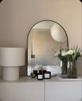 Handmade Arched Wall Mirror - Minimalist Gold & Black Ovale Mirror - custom Sizes 70/50/40cm