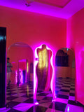 Artistic Mannequin Mirror: Full Length Purple LED Silhouette