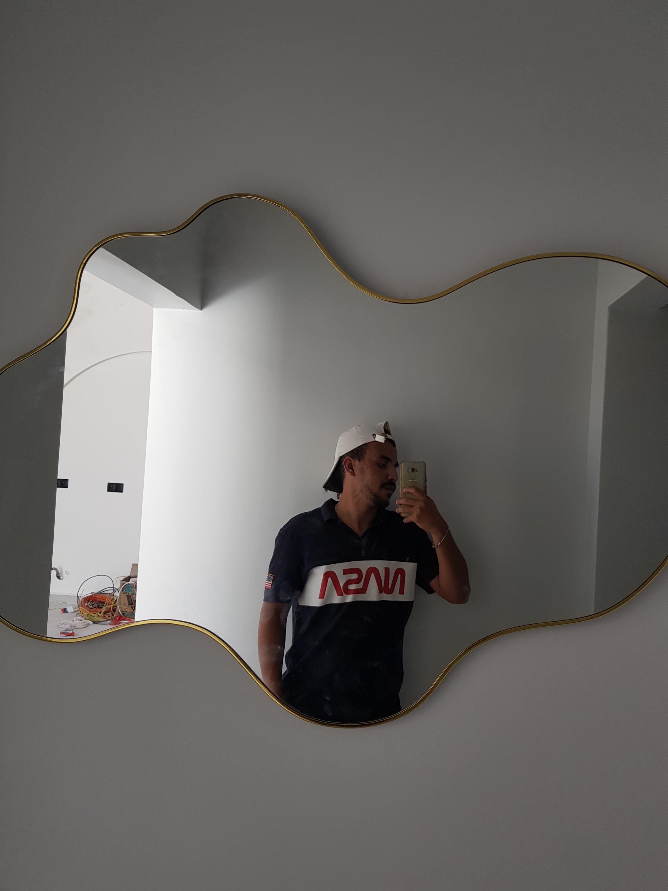 Wave Mirror Cloud Frame, Gold Decor Luxury Room