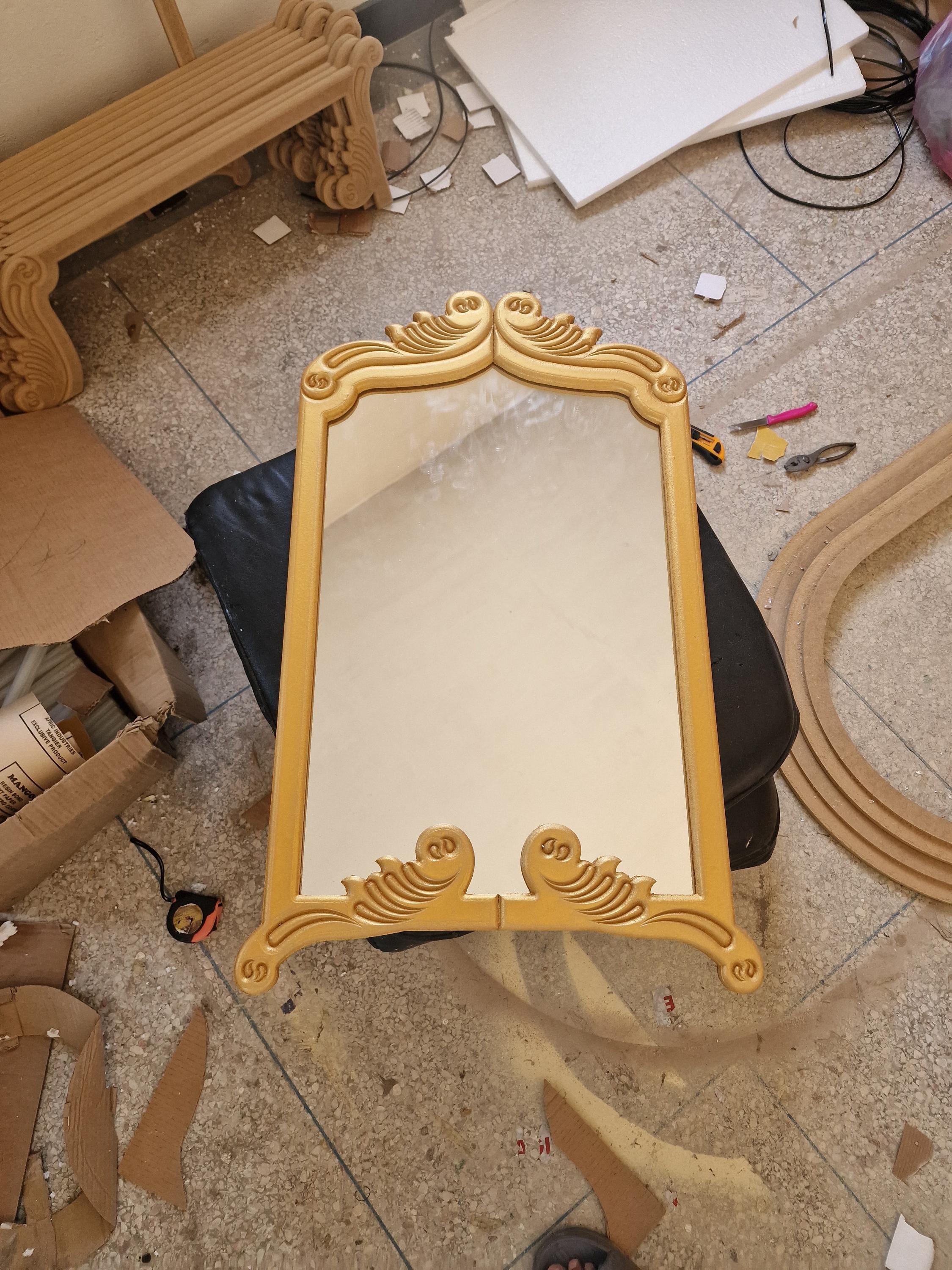 Vintage Gold Orante Mirror Carved Mirror for Vanity & Wall Luxury Home Decor Gift 85x55cm