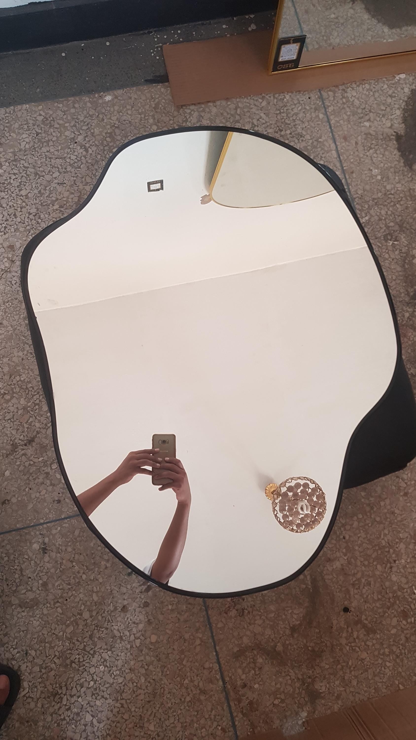 Mirror Modern Lux Irregular Gold Black Decor 80x60cm Vanity Touch of Beauty