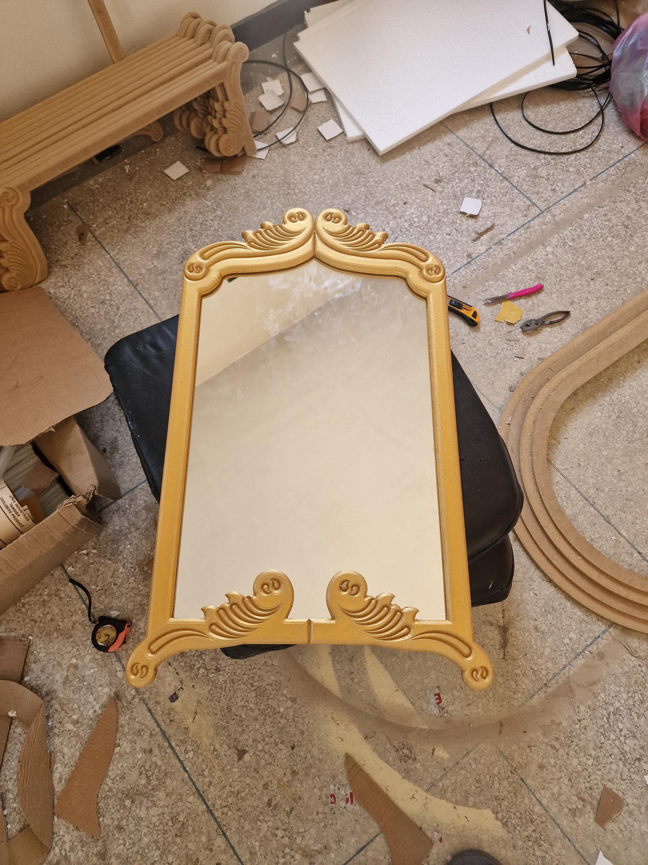 Vintage Gold Orante Mirror Carved Mirror for Vanity & Wall Luxury Home Decor Gift 85x55cm